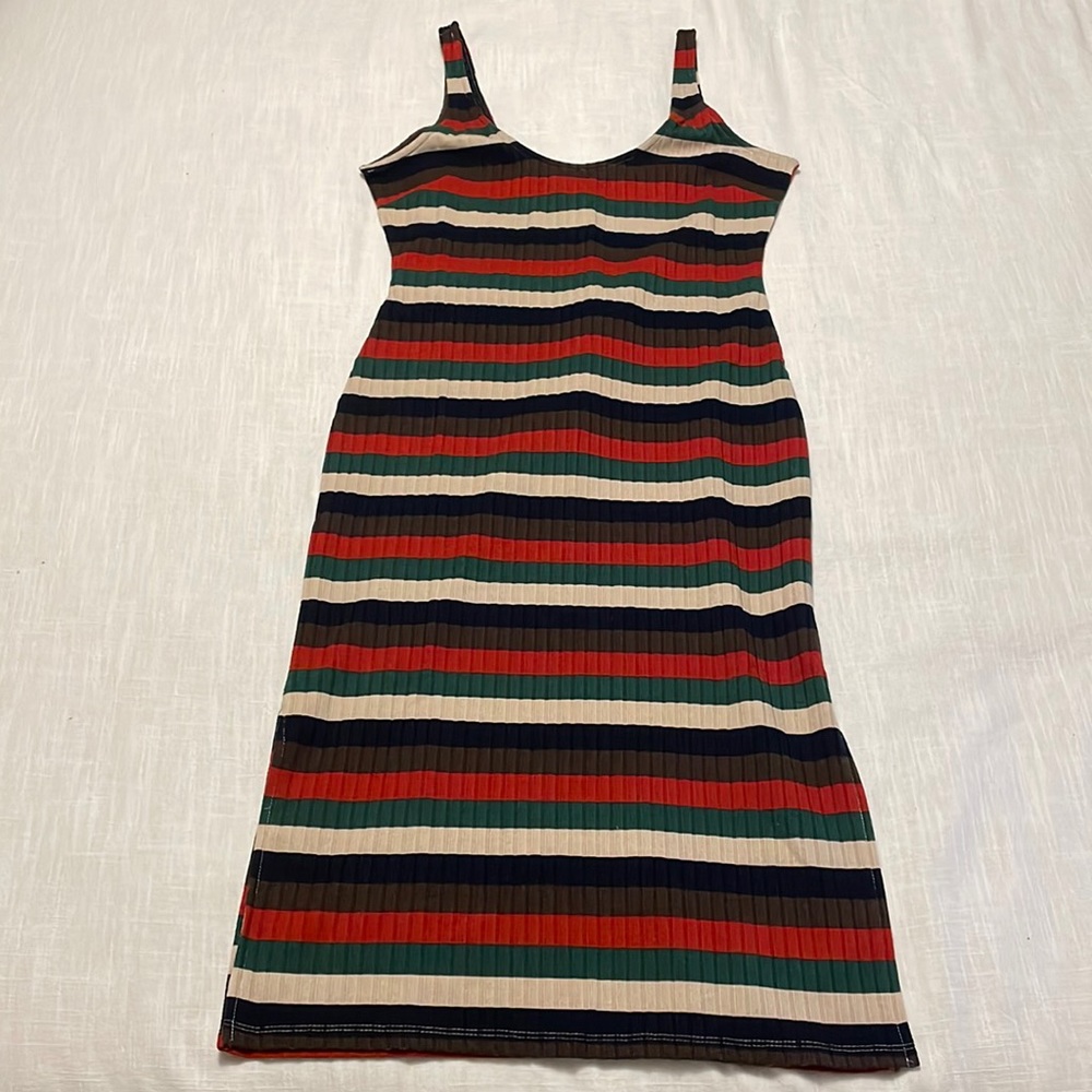 NWT Lumiere Multicolor Striped Midi Dress